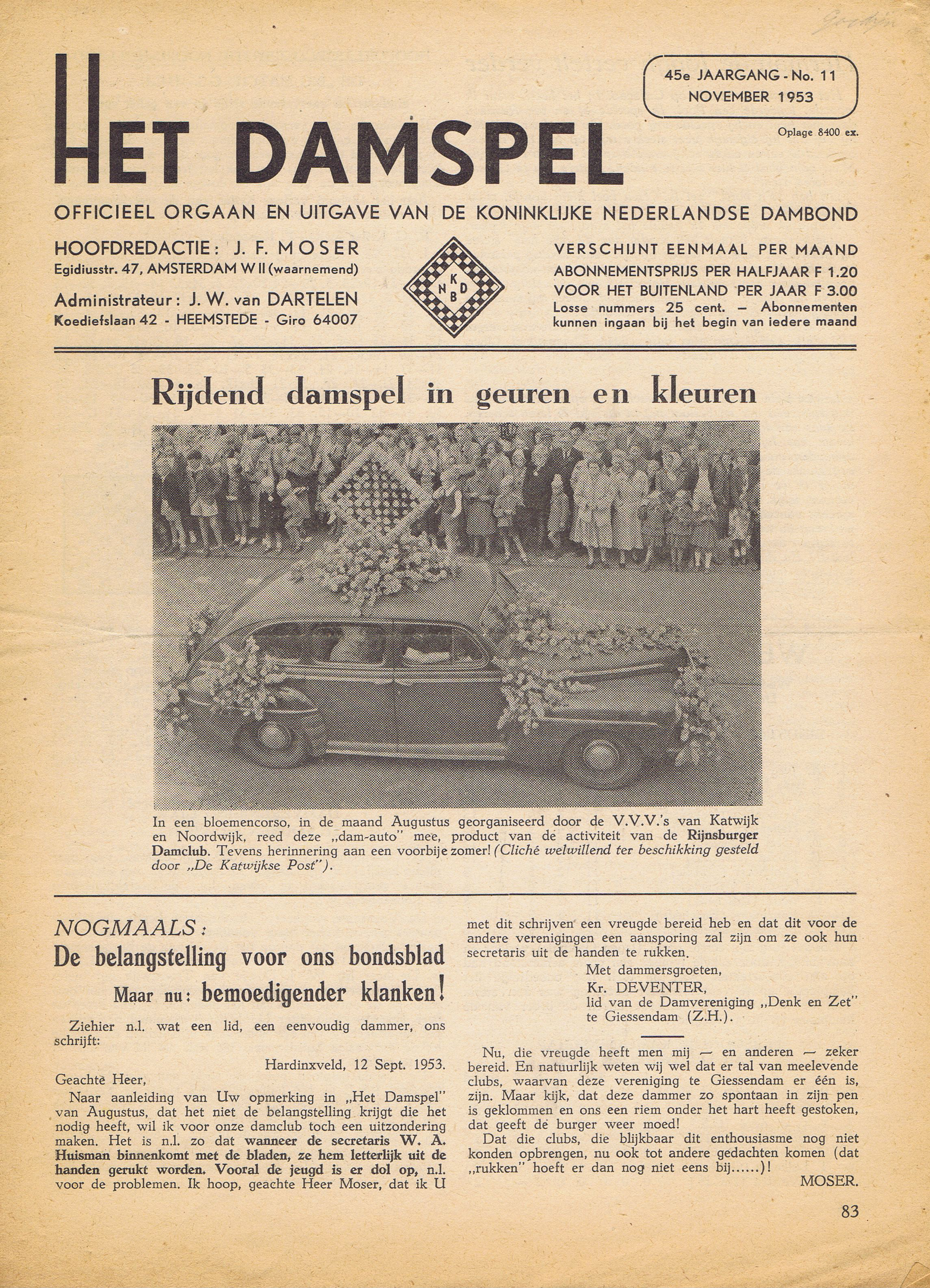 Voorbeeld van november 1953