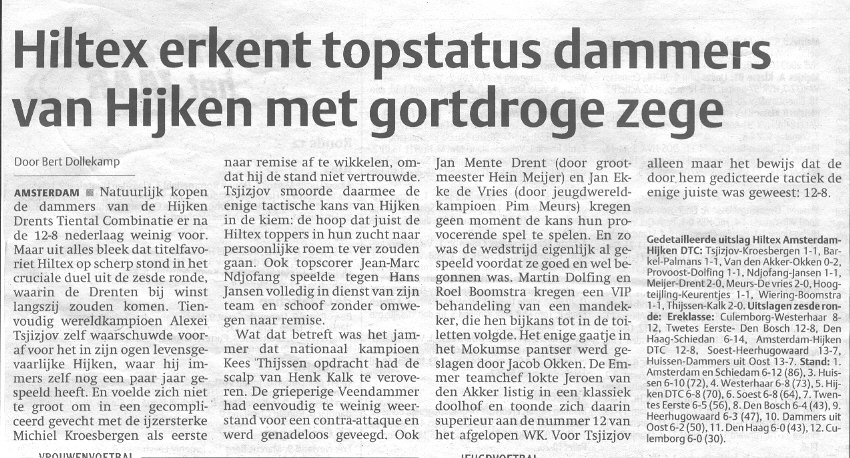 Verslag Dagblad v/h Noorden 261107